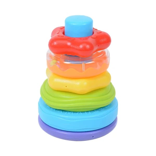 Pirámide de aros apilables con diferentes colores y texturas, ONE TWO FUN ALCAMPO. - 1 ud - Imagen del producto en Findit