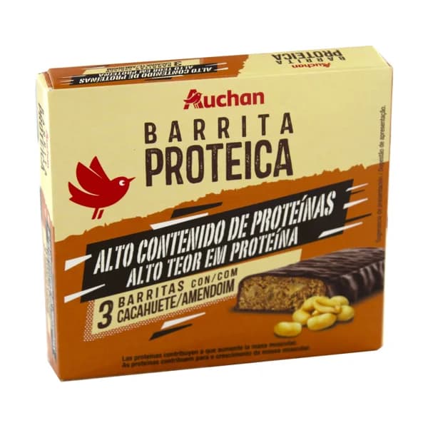 PRODUCTO ALCAMPO Barritas proteicas con cacahuetes 3 x 40 g. - 0.12 kg - Imagen del producto en Findit