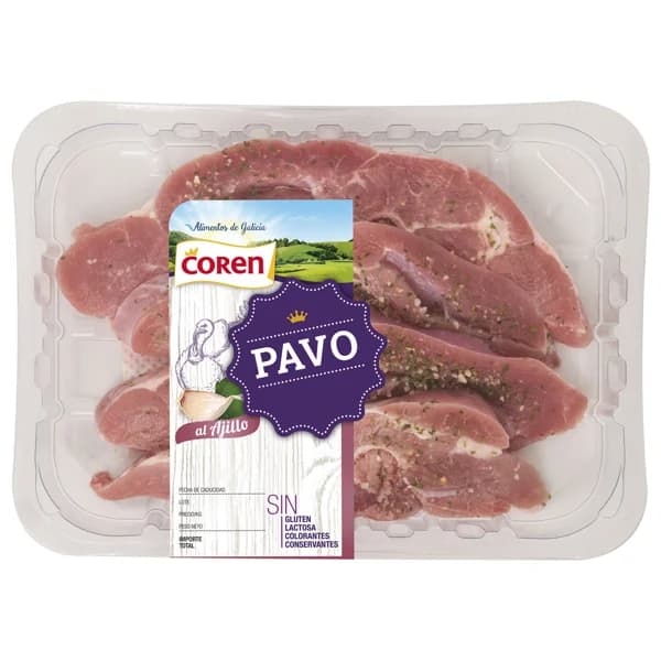 Bandeja de chuletas de pavo marinadas al ajillo COREN - 1 ud - Imagen del producto en Findit