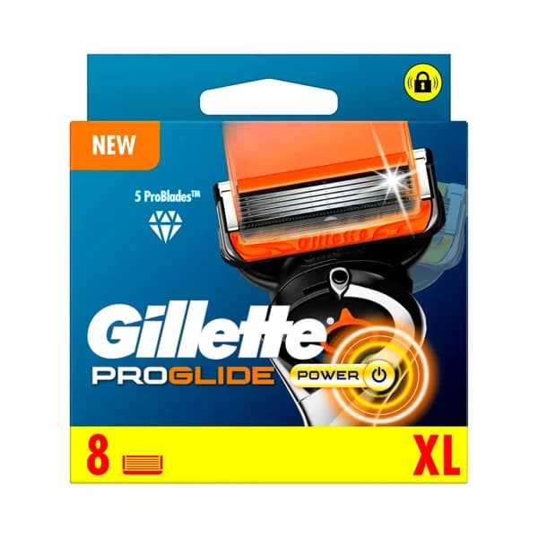 GILLETTE Recambio de cuchillas de 5 hojas para maquinillas de afeitar GILLETTE Proglide power 8 uds. - 1 ud - Imagen del producto en Findit