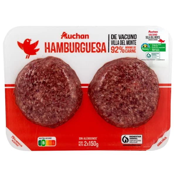 ALCAMPO CULTIVAMOS LO BUENO Hamburguesas de vacuno Villa del Monte  2 x 150 g. - 0.3 kg - Imagen del producto en Findit