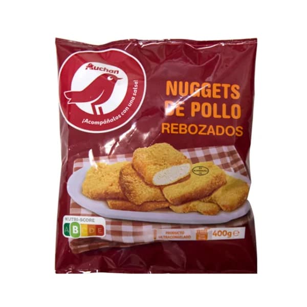 AUCHAN Nuggets de pollo rebozados y ultracongelados 400 g. Producto Alcampo - 0.4 kg - Imagen del producto en Findit