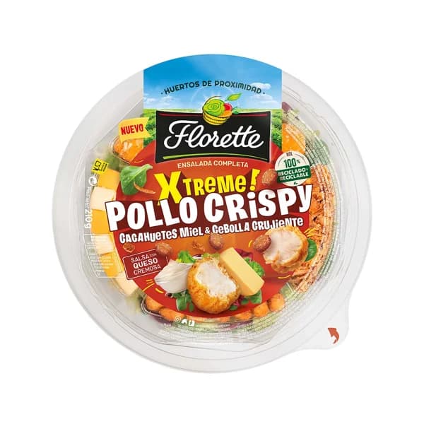 Ensalada Xtreme pollo crispy FLORETTE 210 gr. - 0.21 kg - Imagen del producto en Findit