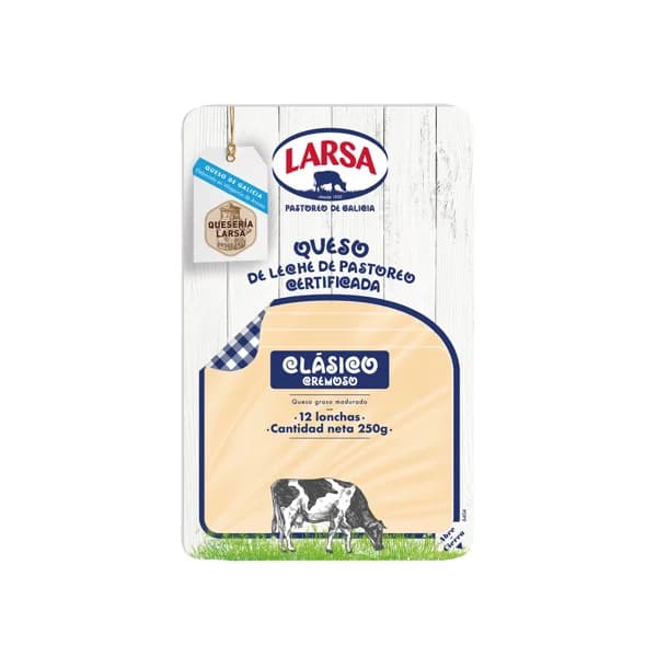 LARSA Queso en lonchas cremoso LARSA CLÁSICO 12 uds. 250 g. - 0.25 kg - Imagen del producto en Findit