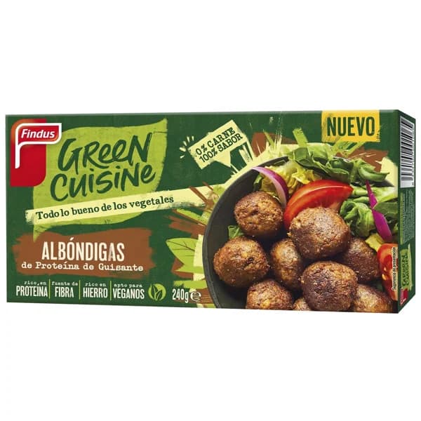 FINDUS Albóndigas de proteína de guisante y especias, sin carne Green cuisine 240 g. - 0.24 kg - Imagen del producto en Findit