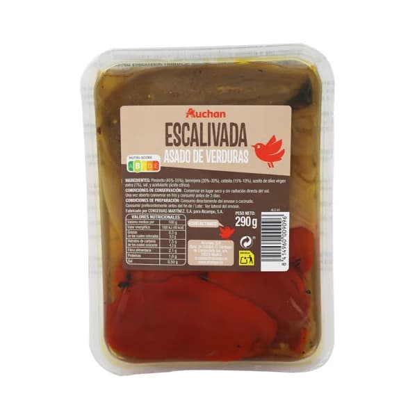PRODUCTO ALCAMPO Escalivada asado de verduras, AUCHAN bandeja de 290 g. - 0.29 kg - Imagen del producto en Findit