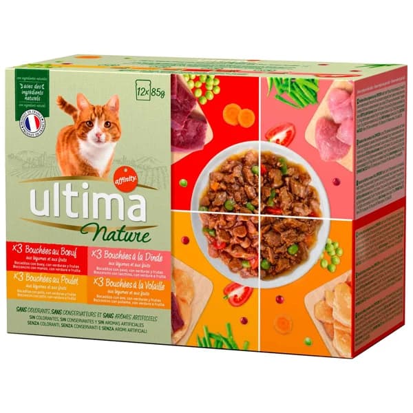 ULTIMA Alimento para gatos húmedo, carne ULTIMA NATURE 12 uds. x 85 g. - 0.34 kg - Imagen del producto en Findit