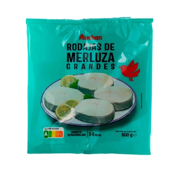 AUCHAN Merluza en rodajas grandes 600 g. Producto Alcampo - 0.6 kg - Imagen del producto en Findit