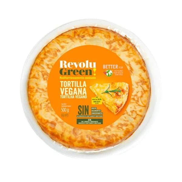 Tortilla vegana sin huevo, ni colorantes ni conservantes REVOLU GREEN 500 g. - 0.5 kg - Imagen del producto en Findit