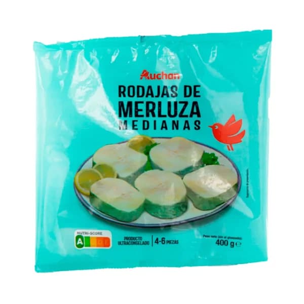AUCHAN Merluza en rodajas medianas 400 g. Producto Alcampo - 0.4 kg - Imagen del producto en Findit