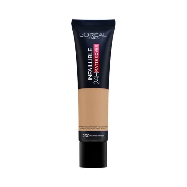 L'ORÉAL PARIS Infallible matte cover 24h Tono 230 Radiant honey  Base de maquillaje de textura fundente y acabado mate. - 1 ud - Imagen del producto en Findit
