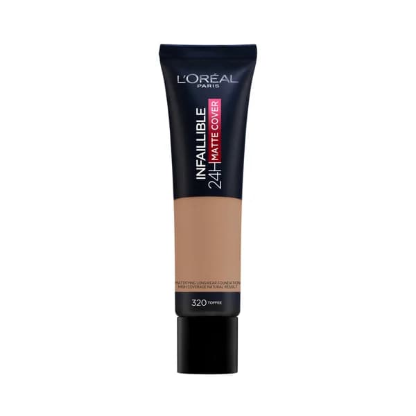 L'ORÉAL PARIS Infaillible matte cover 24h Tono 320 Tofee Base de maquillaje de textura fundente y acabado mate. - 1 ud - Imagen del producto en Findit