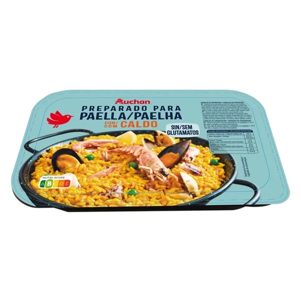 AUCHAN Preparado con caldo, para paella de marisco 500 g. Producto Alcampo - 0.5 kg - Imagen del producto en Findit