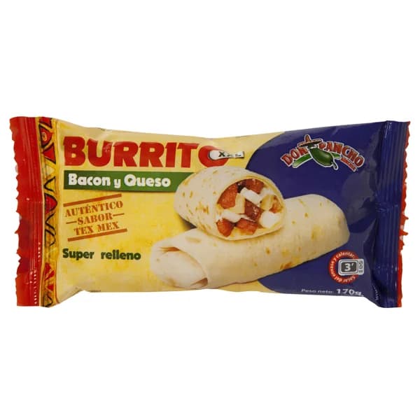 DON PANCHO Burrito xxl y super relleno de bacón y queso 170 g. - 0.17 kg - Imagen del producto en Findit