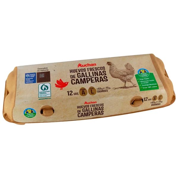 ALCAMPO CULTIVAMOS LO BUENO  Huevos de gallinas camperas clase L y cat. A 12 uds. - 1 ud - Imagen del producto en Findit