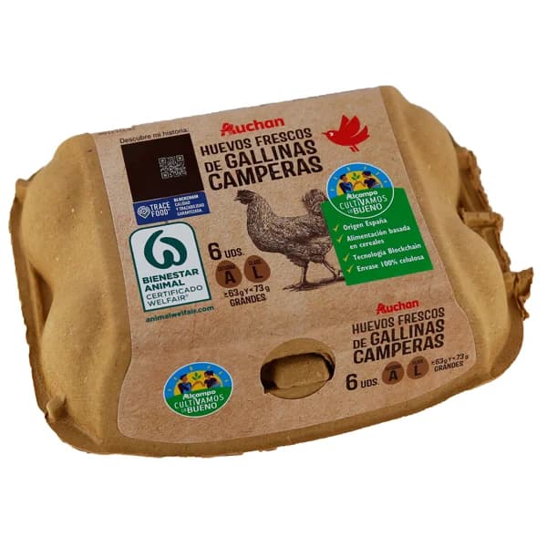 ALCAMPO CULTIVAMOS LO BUENO  Huevos de gallinas camperas clase L y cat. A 6 uds. - 1 ud - Imagen del producto en Findit