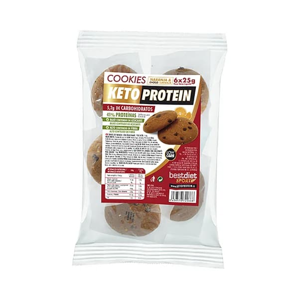 KETOPROTEIN Galletas con pepitas de chocolate y naranja con extra de proteínas KETOPROTEIN Bestdiet Sport 150 g. - 0.15 kg - Imagen del producto en Findit