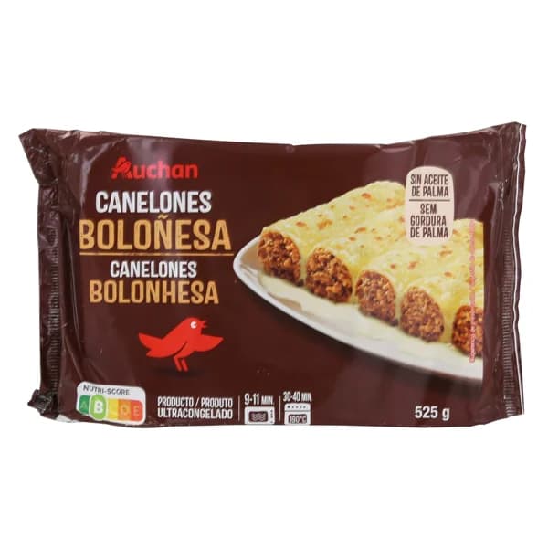AUCHAN Canelones ultracongelados a la boloñesa 525 g. Producto Alcampo - 0.53 kg - Imagen del producto en Findit