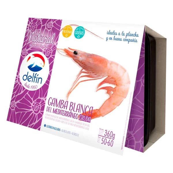 DELFÍN Gamba blanca 50 / 60 del Mediterraneo, cruda y ultracongelada DELFÍN 360 g (P.N.E). - 0.36 kg - Imagen del producto en Findit