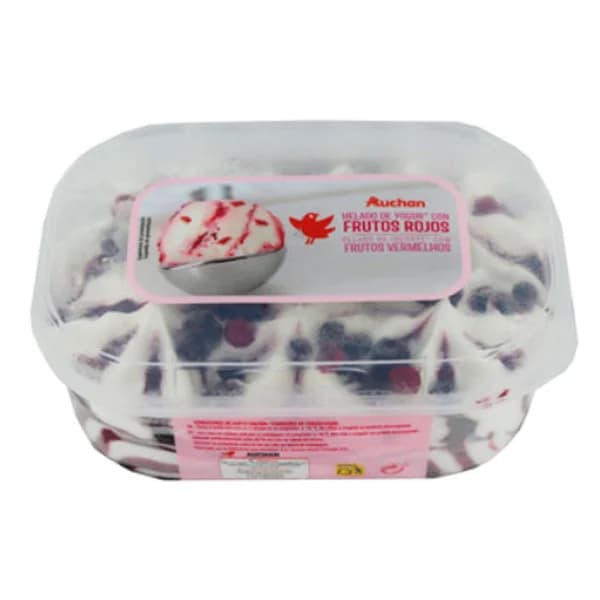 AUCHAN Tarrina de helado de yogur con frutos rojos 850 ml. Producto Alcampo - 0.85 l - Imagen del producto en Findit