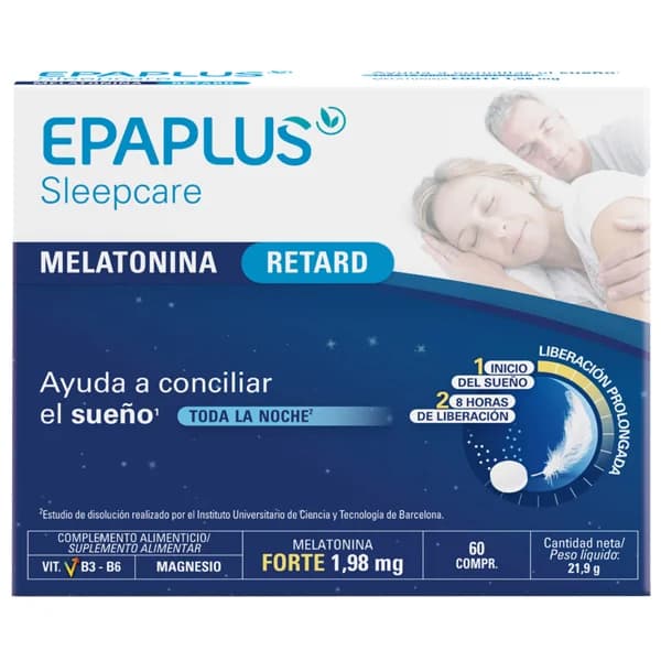 EPAPLUS Sleepcare Complemento alimenticio a base de Melatonina pura de liberación prolongada 60 uds. - 1 ud - Imagen del producto en Findit