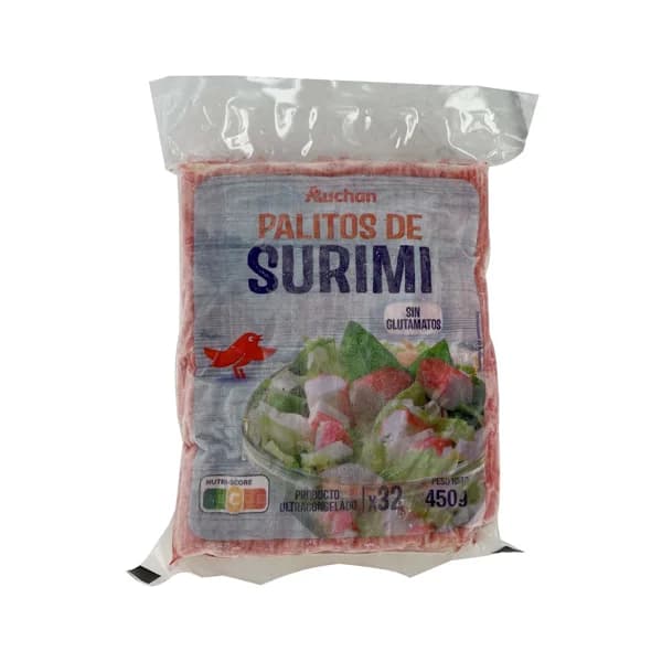 AUCHAN Palitos de surimi con cangrejo 450 g. Producto Alcampo - 0.45 kg - Imagen del producto en Findit