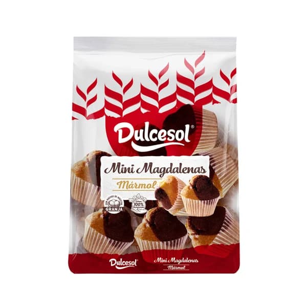 DULCESOL Mini magdalenas Mármol 200 g. - 0.13 kg - Imagen del producto en Findit