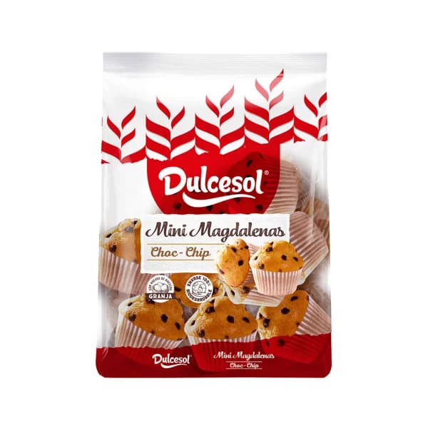 DULCESOL Mini magdalenas, con pepitas chocolate 133 g. - 0.13 kg - Imagen del producto en Findit