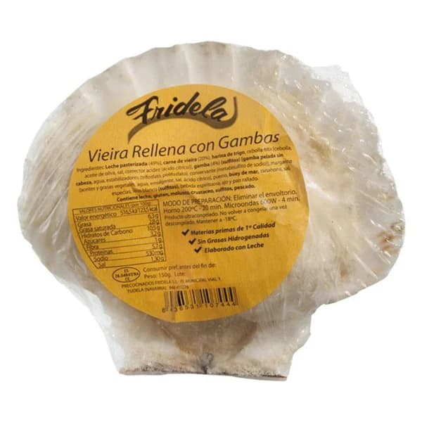 FRIDELA Vieira rellena de gambas 150 gr - 0.15 kg - Imagen del producto en Findit