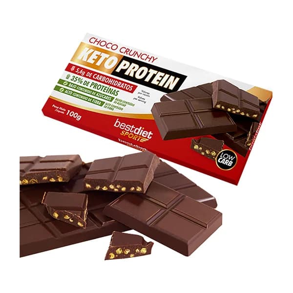 KETOPROTEIN Tableta de chocolate con almendras y extra de proteínas KETOPROTEIN Bestdiet Sport 100 g. - 0.1 kg - Imagen del producto en Findit