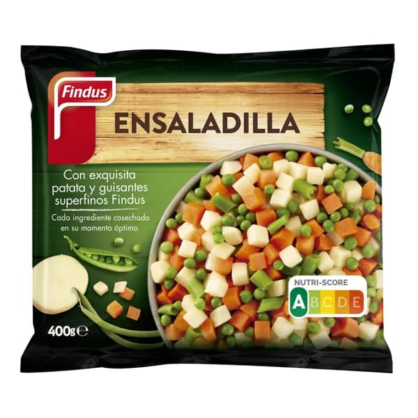 FINDUS Ensaladilla de patata, zanahoria, judía verde redonda y guisantes FINDUS 400 g. - 0.4 kg - Imagen del producto en Findit