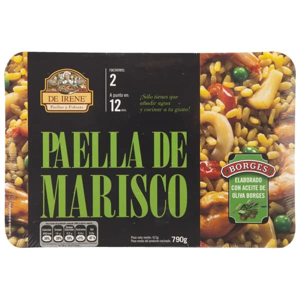 DE IRENE Paella de marisco, elaborada con aceite de oliva Borges 415 g. - 0.42 kg - Imagen del producto en Findit