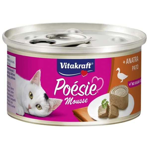 VITAKRAFT Alimento húmedo completo gatos adultos, sabor pato VITAKRAFT POESIE MOUSSE 85 g. - 0.09 kg - Imagen del producto en Findit