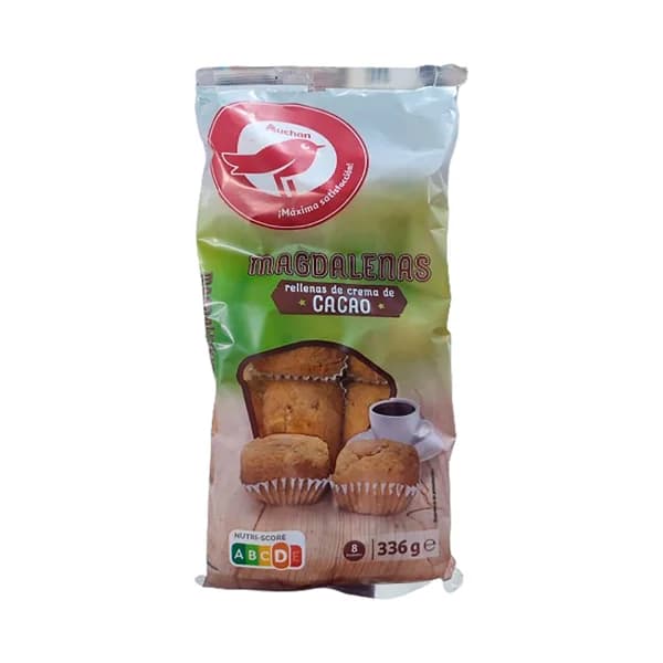 PRODUCTO ALCAMPO Magdalenas rellenas de crema de cacao 8 uds. - 0.34 kg - Imagen del producto en Findit