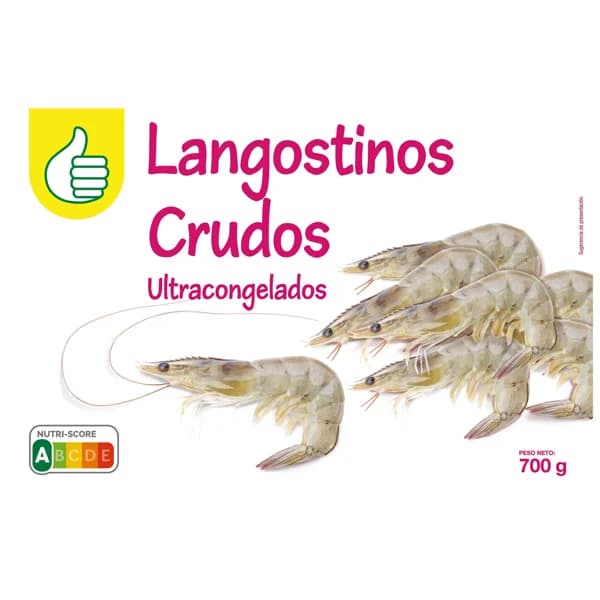 PRODUCTO ECONÓMICO ALCAMPO Langostinos crudos 50/55 700 g. - 0.7 kg - Imagen del producto en Findit