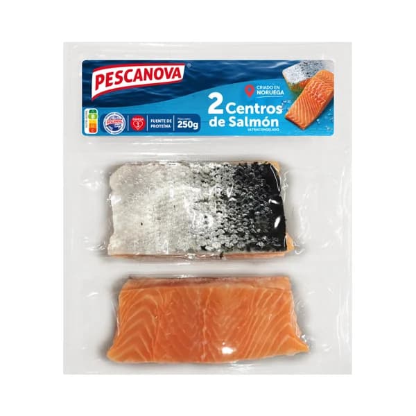 PESCANOVA Centros de salmón, ultracongelados y envasados al vacio 2 uds, 250 g. - 0.25 kg - Imagen del producto en Findit