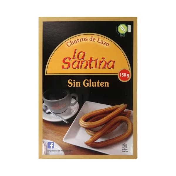 LA SANTIÑA Churros con forma de lazo, precocinados, ultracongelados y sin gluten 150 g. - 0.15 kg - Imagen del producto en Findit