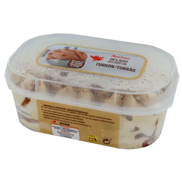 AUCHAN Tarrina de helado de turrón 850 ml. Producto Alcampo - 0.85 l - Imagen del producto en Findit