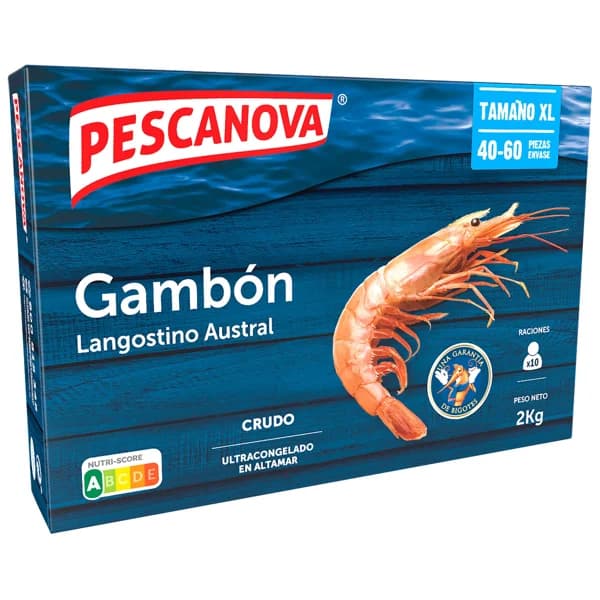 PESCANOVA Langostino gambón austral gigante XL 20 / 30, crudos y ultracongelados, especial plancha PESCANOVA 2 KG (P.N) - 2 kg - Imagen del producto en Findit