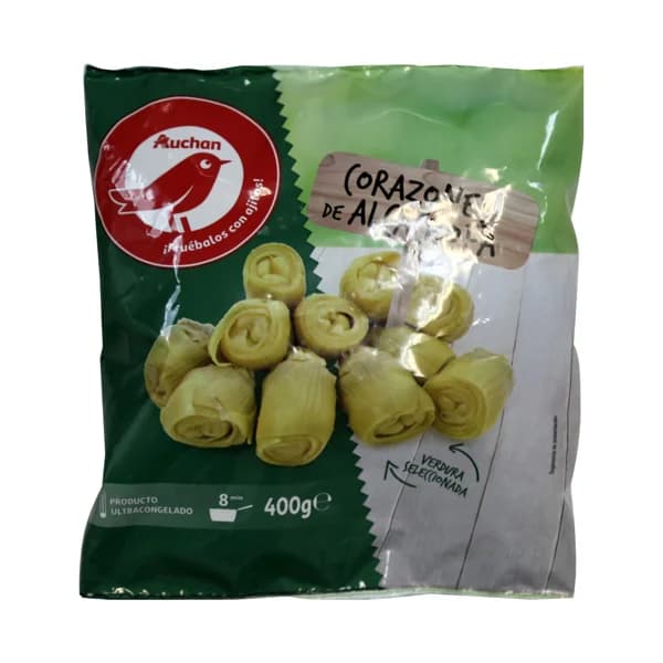 AUCHAN Corazones de alcachofas seleccionados 400 g. Producto Alcampo - 0.4 kg - Imagen del producto en Findit
