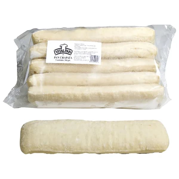 VITALPAN Chapata rectangular de 30 cm, con masa pre-cocida y congelada 5 x 100 g (Aproximadamente). - 0.5 kg - Imagen del producto en Findit