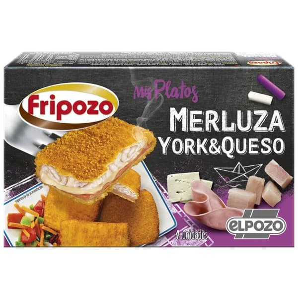 FRIPOZO Merluza empanada rellena de jamón y queso Mis platos de El Pozo 4 x 90 g. - 0.3 kg - Imagen del producto en Findit
