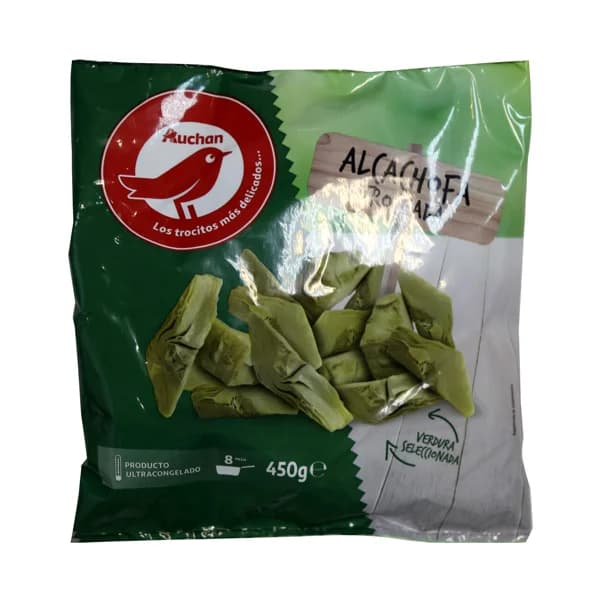 AUCHAN Alcachofas seleccionadas, limpias y troceadas 450 g. Producto Alcampo - 0.45 kg - Imagen del producto en Findit