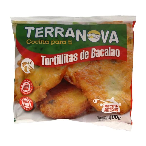 TERRANOVA Tortillitas de bacalao elaboradas según receta artesana 400 g. - 0.4 kg - Imagen del producto en Findit