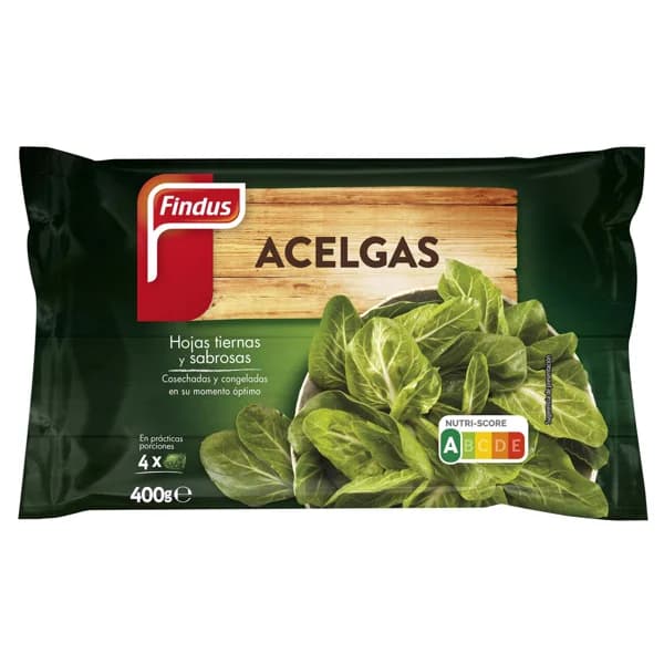 FINDUS Acelgas en hojas seleccionadas y congeladas en menos de 1 día FINDUS 400 g. - 0.4 kg - Imagen del producto en Findit