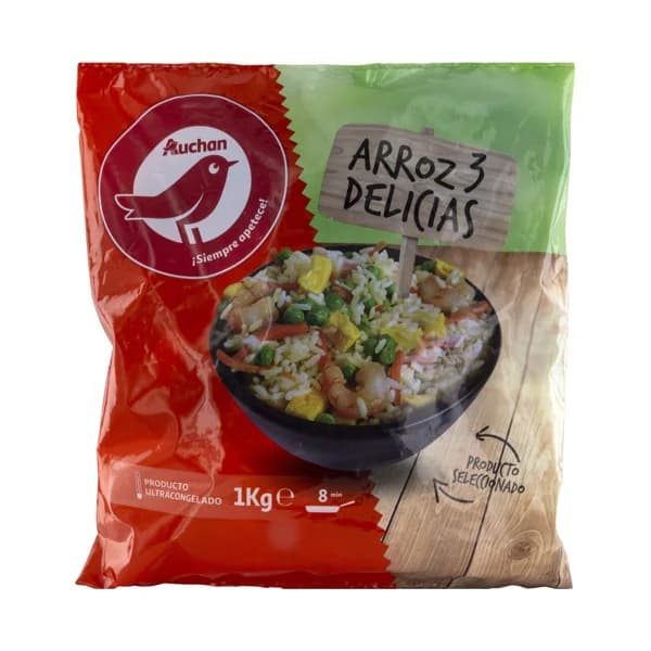 AUCHAN Arroz tres delicias con tortilla 1 kg. Producto Alcampo - 1 kg - Imagen del producto en Findit