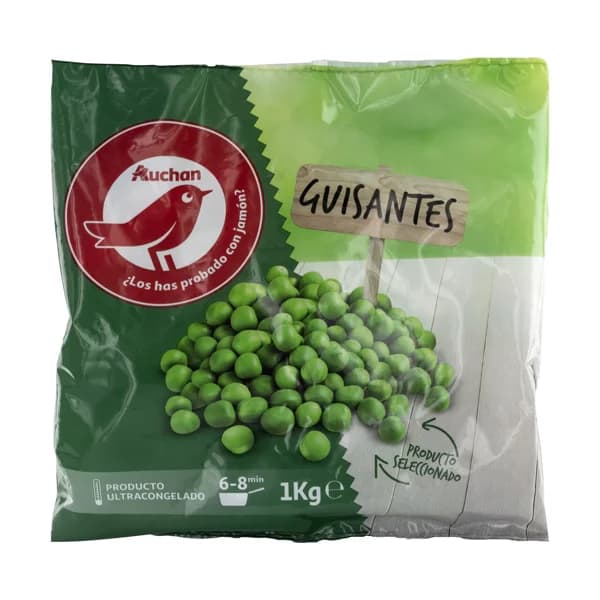 AUCHAN Guisantes finos 1 kg. Producto Alcampo - 1 kg - Imagen del producto en Findit