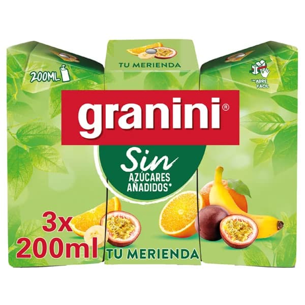 GRANINI Zumo multifrutas sin azúcares añadidos GRANINI 3x200 ml. - 0.6 l - Imagen del producto en Findit