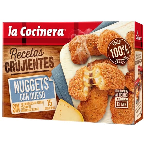 LA COCINERA Nuggets de pollo (pollo rebozado) con queso 350 g. - 0.35 kg - Imagen del producto en Findit