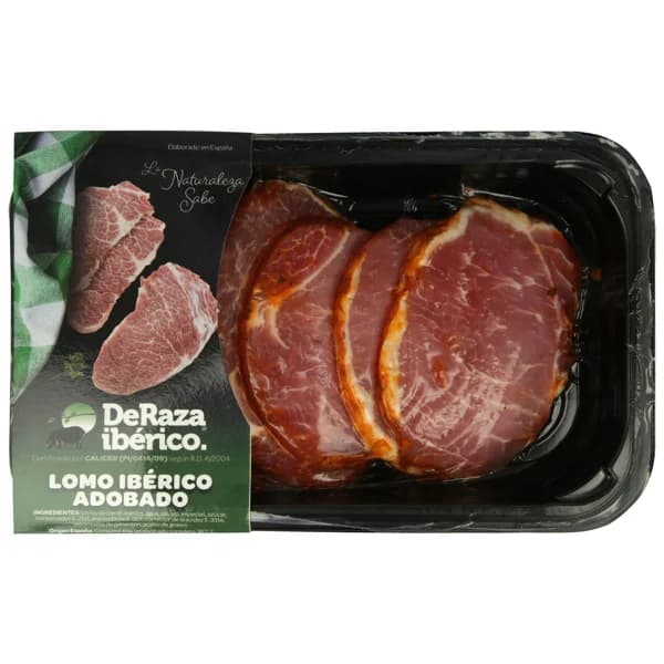 Bandeja de cinta de lomo ibérico adobado DERAZA 350 g - 0.35 kg - Imagen del producto en Findit